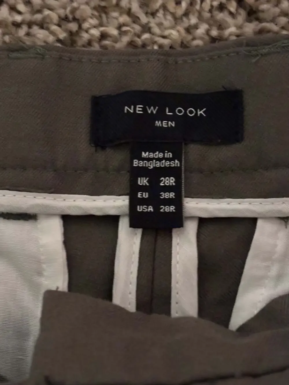 New Look Men's Olive Green Dress Trousers, Size 28R